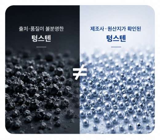 저가 텅스텐과 출처가 확인된 텅스텐 비교