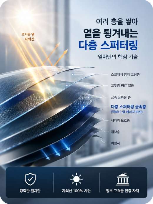 다층 스퍼터링 단면